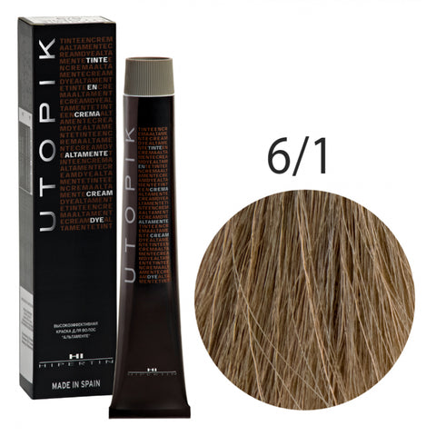 Hair dye UTOPIK PERMANENT 6/1, Dark ash blonde, 60 ml